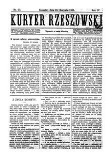 Kuryer Rzeszowski. 1886, R. 4, nr 20 (22 sierpnia)