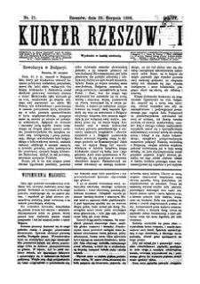 Kuryer Rzeszowski. 1886, R. 4, nr 21 (29 sierpnia)
