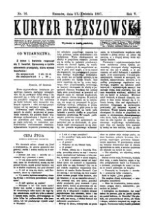 Kuryer Rzeszowski. 1887, R. 5, nr 16 (17 kwietnia)