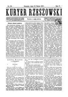 Kuryer Rzeszowski. 1887, R. 5, nr 29 (17 lipca)