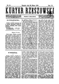 Kuryer Rzeszowski. 1888, R.6, nr 13 (25 marca)