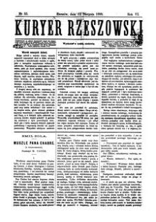 Kuryer Rzeszowski. 1888, R. 6, nr 33 (12 sierpnia)