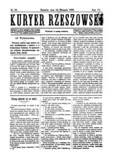 Kuryer Rzeszowski. 1888, R. 6, nr 34 (19 sierpnia)