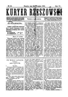 Kuryer Rzeszowski. 1888, R. 6, nr 40 (30 września)