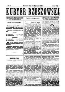Kuryer Rzeszowski. 1889, R. 7, nr 2 (13 stycznia)