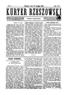 Kuryer Rzeszowski. 1889, R. 7, nr 7 (17 lutego)