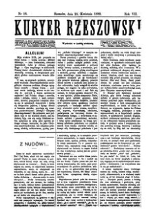 Kuryer Rzeszowski. 1889, R. 7, nr 16 (21 kwietnia)