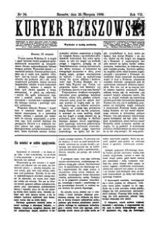 Kuryer Rzeszowski. 1889, R. 7, nr 34 (25 sierpnia)