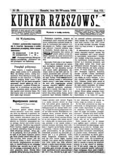 Kuryer Rzeszowski. 1889, R. 7, nr 39 (29 września)