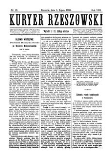 Kuryer Rzeszowski. 1890, R. 8, nr 13 (1 lipca)