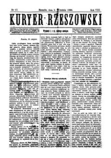 Kuryer Rzeszowski. 1890, R. 8, nr 17 (1 września)