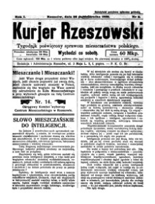 Kurjer Rzeszowski : tygodnik poświęcony sprawom mieszczaństwa polskiego. 1922, R. 1, nr 2 (28 października)