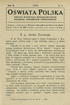 Oświata Polska : organ Wydziału Wykonawczego Polskich Towarzystw Oświatowych. 1925, R. 2, nr 4