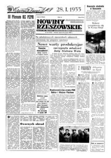 Nowiny Rzeszowskie : organ KW Polskiej Zjednoczonej Partii Robotniczej. 1955, R. 7, nr 24 (28 stycznia)