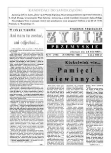 Życie Przemyskie : tygodnik regionalny. 1990, R. 24, nr 17 (1165) (25 kwietnia)
