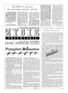 Życie Przemyskie : tygodnik regionalny. 1990, R. 24, nr 35 (1183) (29 sierpnia)