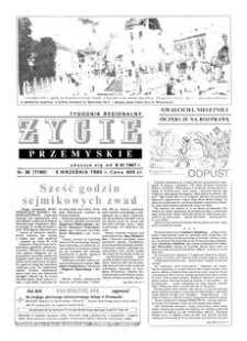 Życie Przemyskie : tygodnik regionalny. 1990, R. 24, nr 36 (1184) (5 września)