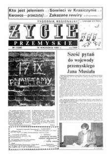 Życie Przemyskie : tygodnik regionalny. 1991, R. 25, nr 38 (1238) (18 września)
