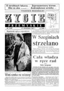 Życie Przemyskie : tygodnik regionalny. 1991, R. 25, nr 48 (1248) (27 listopada)