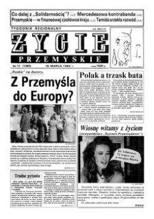 Życie Przemyskie : tygodnik regionalny. 1992, R. 26, nr 11 (1263) (18 marca)