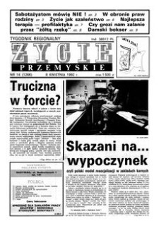 Życie Przemyskie : tygodnik regionalny. 1992, R. 26, nr 14 (1266) (8 kwietnia)