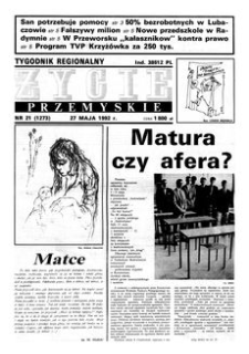 Życie Przemyskie : tygodnik regionalny. 1992, R. 26, nr 21 (1273) (27 maja)