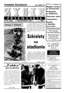 Życie Przemyskie : tygodnik regionalny. 1992, R. 26, nr 40 (1292) (7 października)