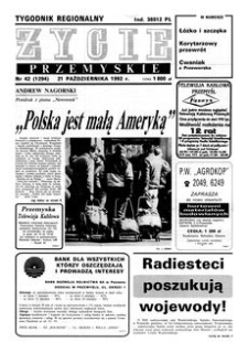 Życie Przemyskie : tygodnik regionalny. 1992, R. 26, nr 42 (1294) (21 października)