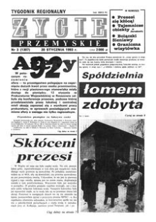 Życie Przemyskie : tygodnik regionalny. 1993, R. 27, nr 3 (1307) (20 stycznia)