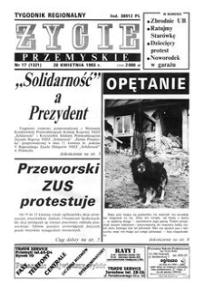 Życie Przemyskie : tygodnik regionalny. 1993, R. 27, nr 17 (1321) (28 kwietnia)