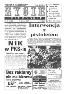 Życie Przemyskie : tygodnik regionalny. 1993, R. 27, nr 21 (1325) (26 maja)