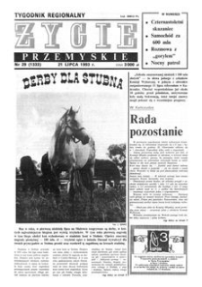 Życie Przemyskie : tygodnik regionalny. 1993, R. 27, nr 29 (1333) (21 lipca)