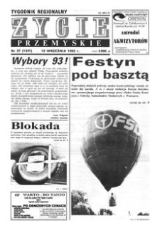 Życie Przemyskie : tygodnik regionalny. 1993, R. 27, nr 37 (1341) (15 września)