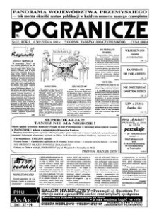 Pogranicze : tygodnik zależny (od czytelników). 1991, R. 1, nr 15 (10 września)