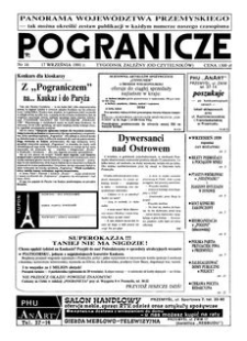 Pogranicze : tygodnik zależny (od czytelników). 1991, R. 1, nr 16 (17 września)