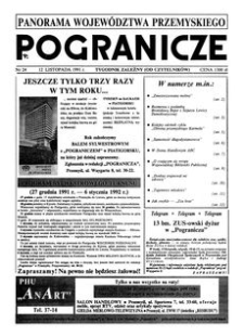 Pogranicze : tygodnik zależny (od czytelników). 1991, R. 1, nr 24 (12 listopada)