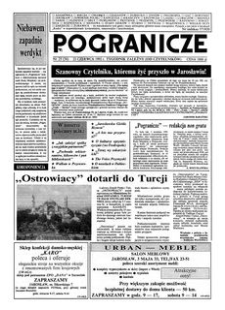 Pogranicze : tygodnik zależny (od czytelników). 1992, R. 2, nr 25 (56) (23 czerwca)