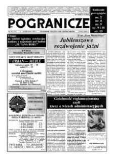 Pogranicze : tygodnik zależny (od czytelników). 1992, R. 2, nr 44 (75) (3 listopada)