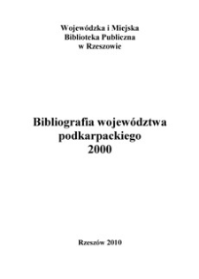Bibliografia województwa podkarpackiego 2000