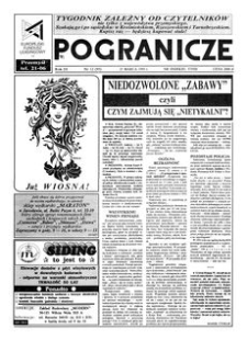 Pogranicze : tygodnik zależny od czytelników. 1993, R. 3, nr 12 (95) (23 marca)