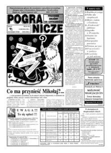 Pogranicze : tygodnik zależny od czytelników. 1994, R. 4, nr 49 (184) (6 grudnia)