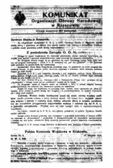 Komunikat Organizacyi Obrony Narodowej w Rzeszowie. 1918, nr 8