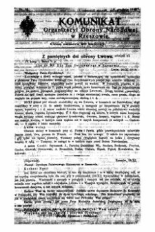 Komunikat Organizacyi Obrony Narodowej w Rzeszowie. 1918, nr 13 (6 grudnia)