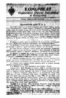 Komunikat Organizacyi Obrony Narodowej w Rzeszowie. 1918, nr 15 (24 grudnia)