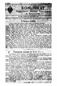 Komunikat Organizacyi Obrony Narodowej w Rzeszowie. 1919, nr 16 (12 stycznia)