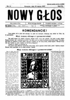 Nowy Głos. 1927, R. 2, nr 4 (19 marca)