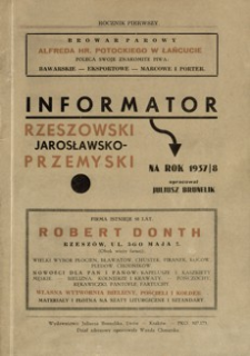 Informator Rzeszowski Jarosławsko Przemyski. R. 1937/38