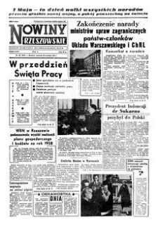 Nowiny Rzeszowskie : organ Komitetu Wojewódzkiego PZPR. 1959, R. 11, nr 104 (30 kwietnia)
