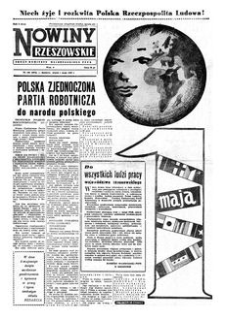 Nowiny Rzeszowskie : organ Komitetu Wojewódzkiego PZPR. 1959, R. 11, nr 105 (1 maja)