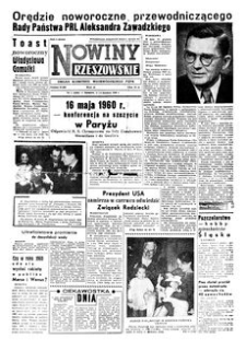 Nowiny Rzeszowskie : organ Komitetu Wojewódzkiego PZPR. 1960, R. 12, nr 1 (2-3 stycznia)